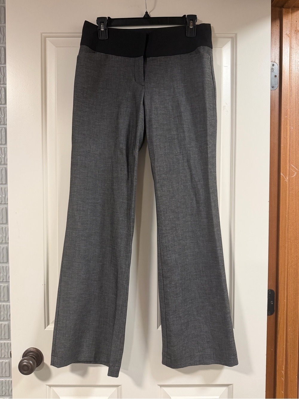 Express Editor Gray Wide Leg Career Pants 6R Stretch Trouser